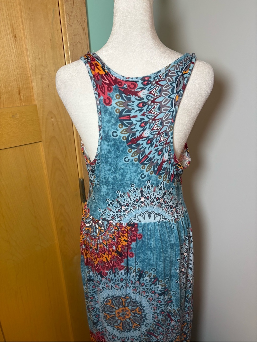 Grecerelle Boho Maxi Dress Large Colorful Mandala Print 59” Long - Picture 12 of 12